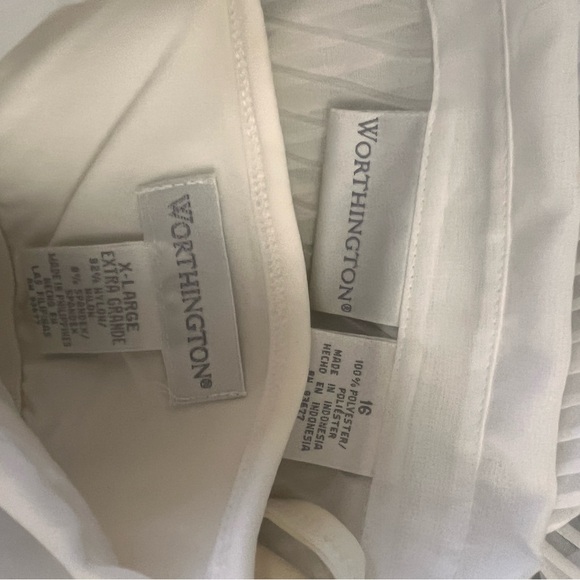 Worthington White Sheer Blouse Set - Picture 2 of 2